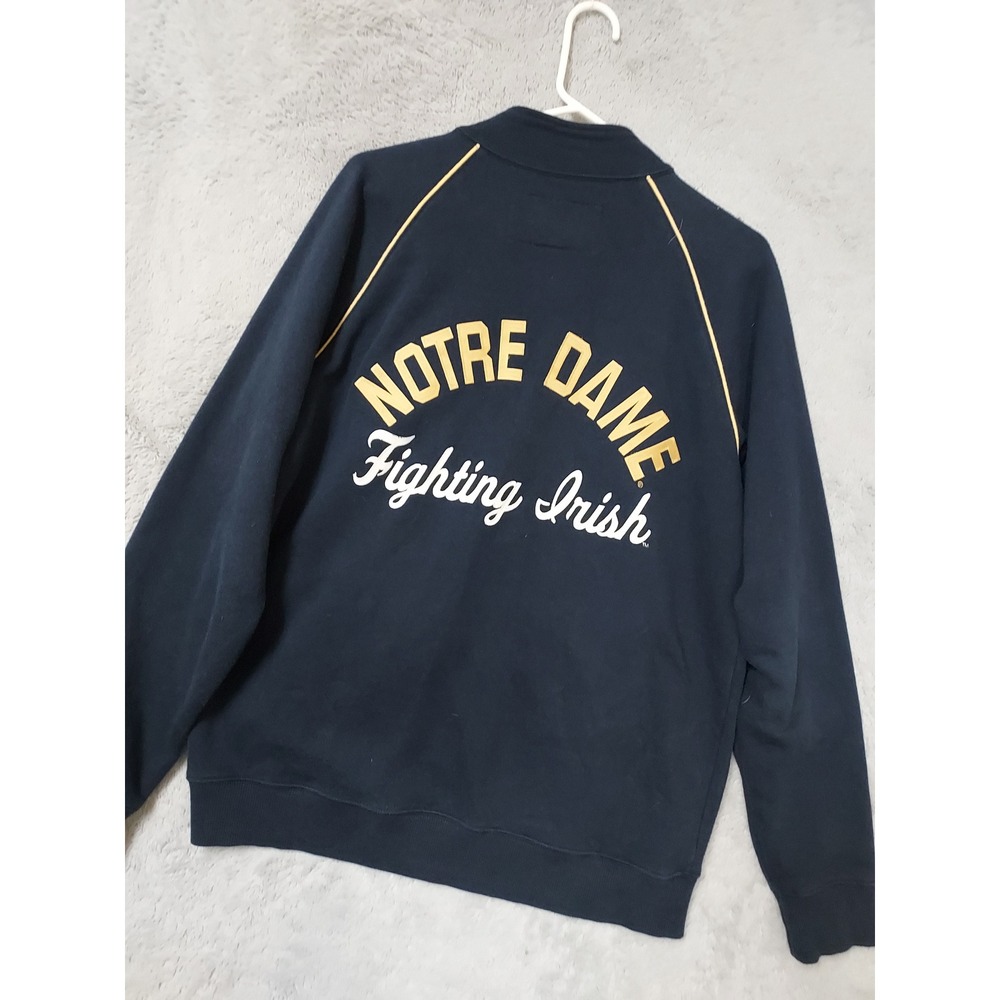 Notre Dame Fighting Jacket Mens Medium Champion Irish NCAA Full Zip Navy Blue M
